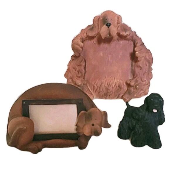 3D Dog Shaped Picture Photo Frame Holders Doggie Resin Figurines Cocker Spaniel - Picture 1 of 15